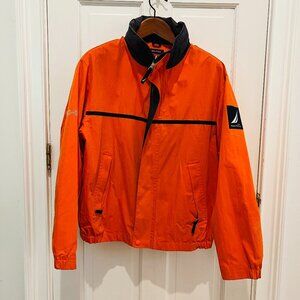 Vintage Nautica  NS-83 Orange Sailing Jacket Size Large EUC